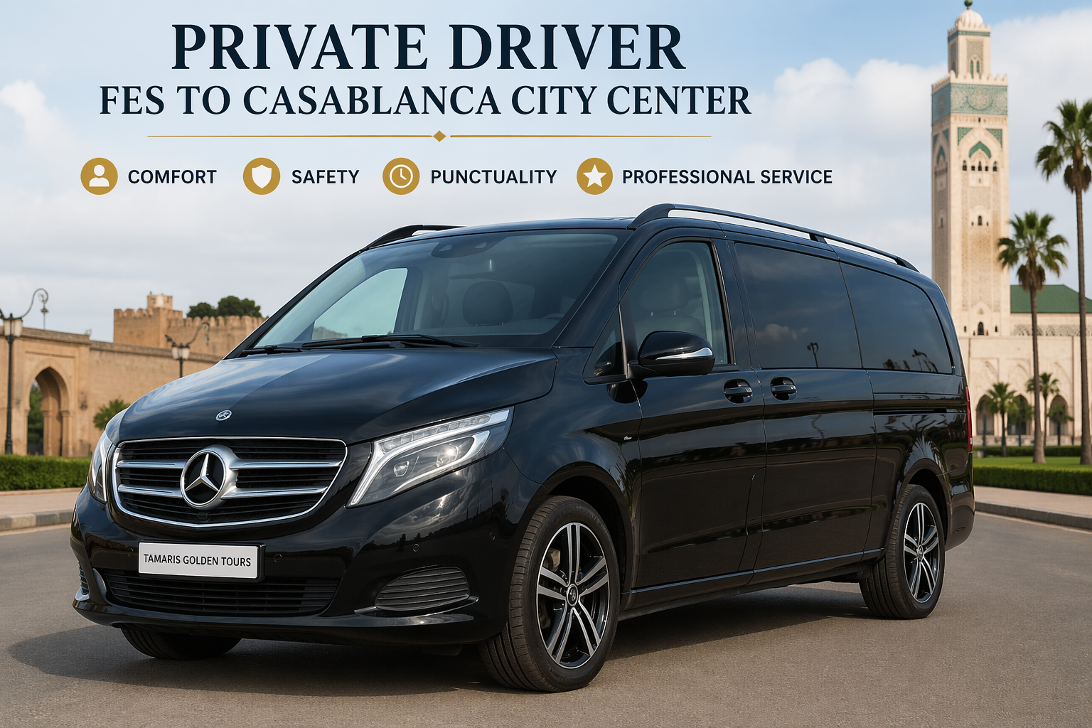 Private Driver Fes to Casablanca city center